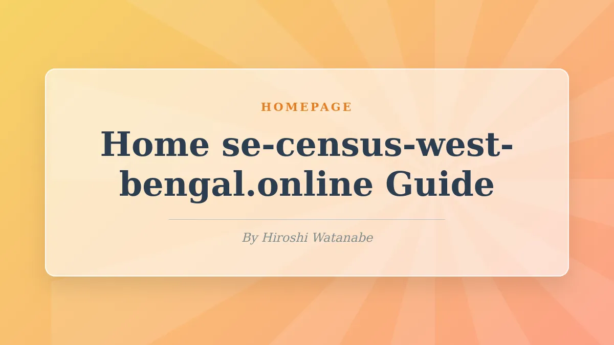 Self Enumeration - se.census.gov.in West Bengal Hero Image